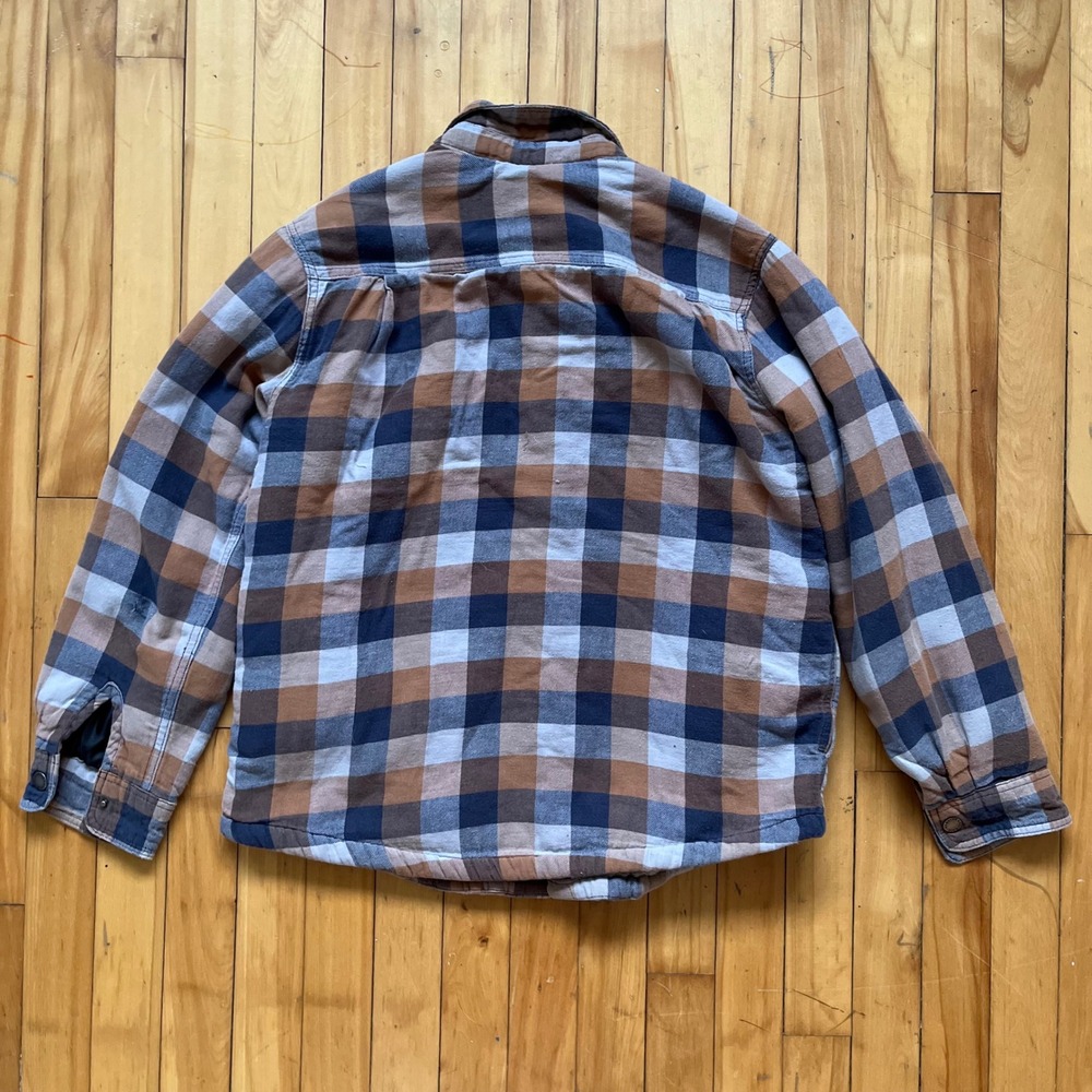 Dickies Plaid Sherpa Lined Flannel Shirt Jacket Workwear Men M Shacket - Picture 2 of 8